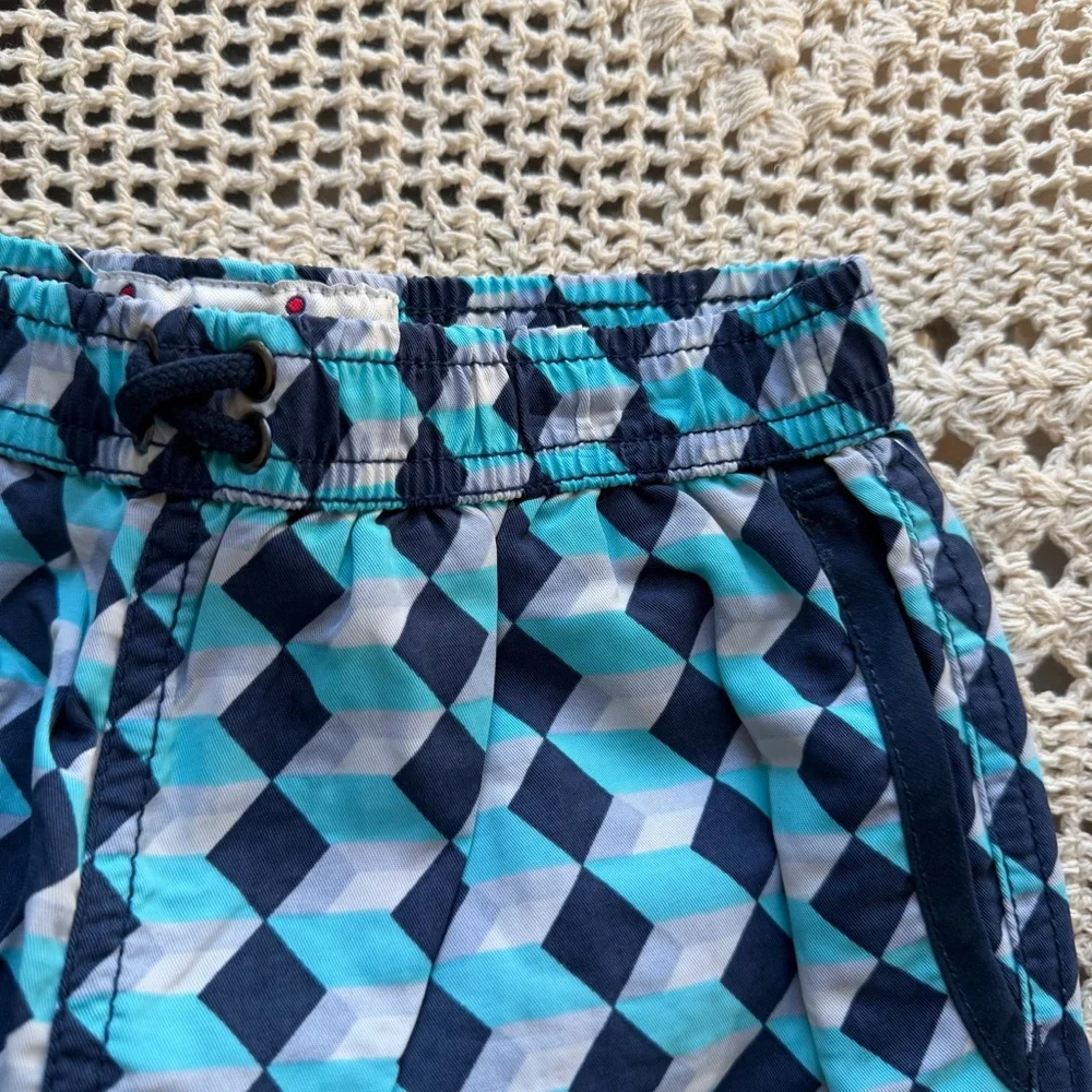 Jr. Swim Bathing Suit Trunks Shorts Blue Pattern Boys Toddler Size  4